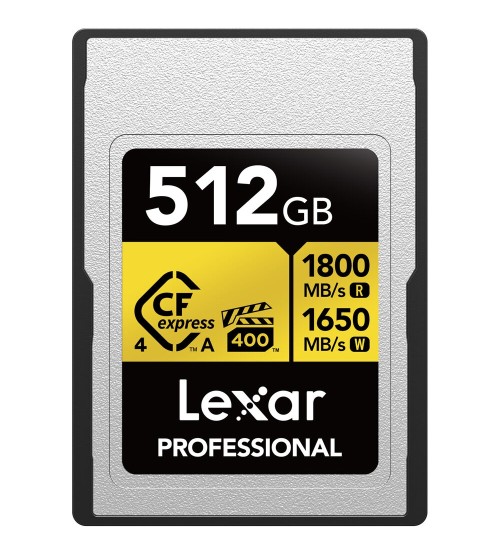 Lexar 512GB Professional GOLD CFexpress 4.0 Type A Memory Card LEXAR LCAEXG4512G-RNENG